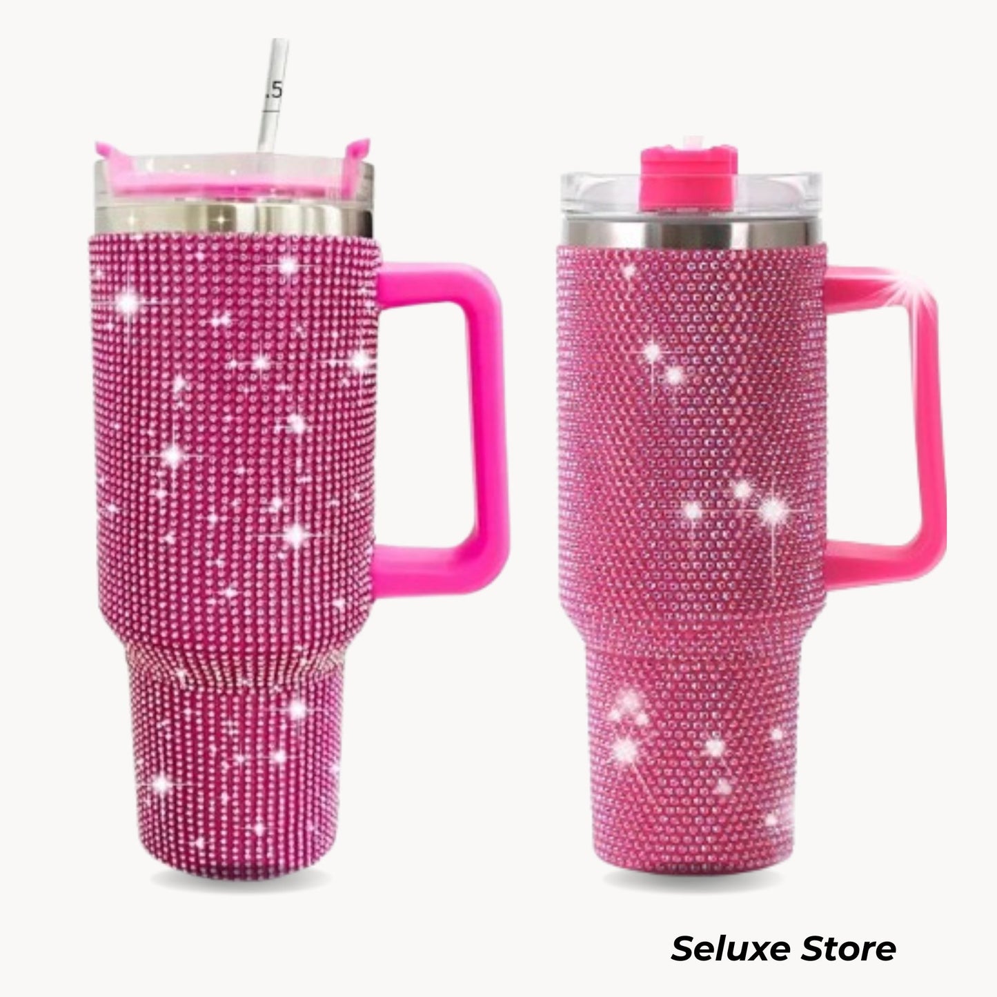 Sparkling Stainless Steel Tumbler with Lid & Handle – 1200ml Double-Wall Insulated Water Bottle, Leakproof & Portable