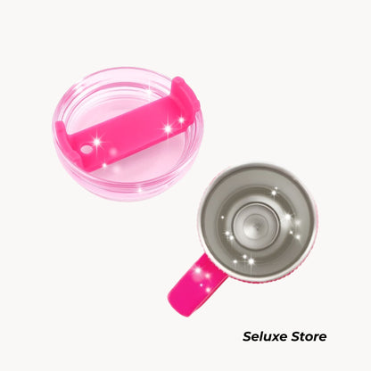 Sparkling Stainless Steel Tumbler with Lid & Handle – 1200ml Double-Wall Insulated Water Bottle, Leakproof & Portable