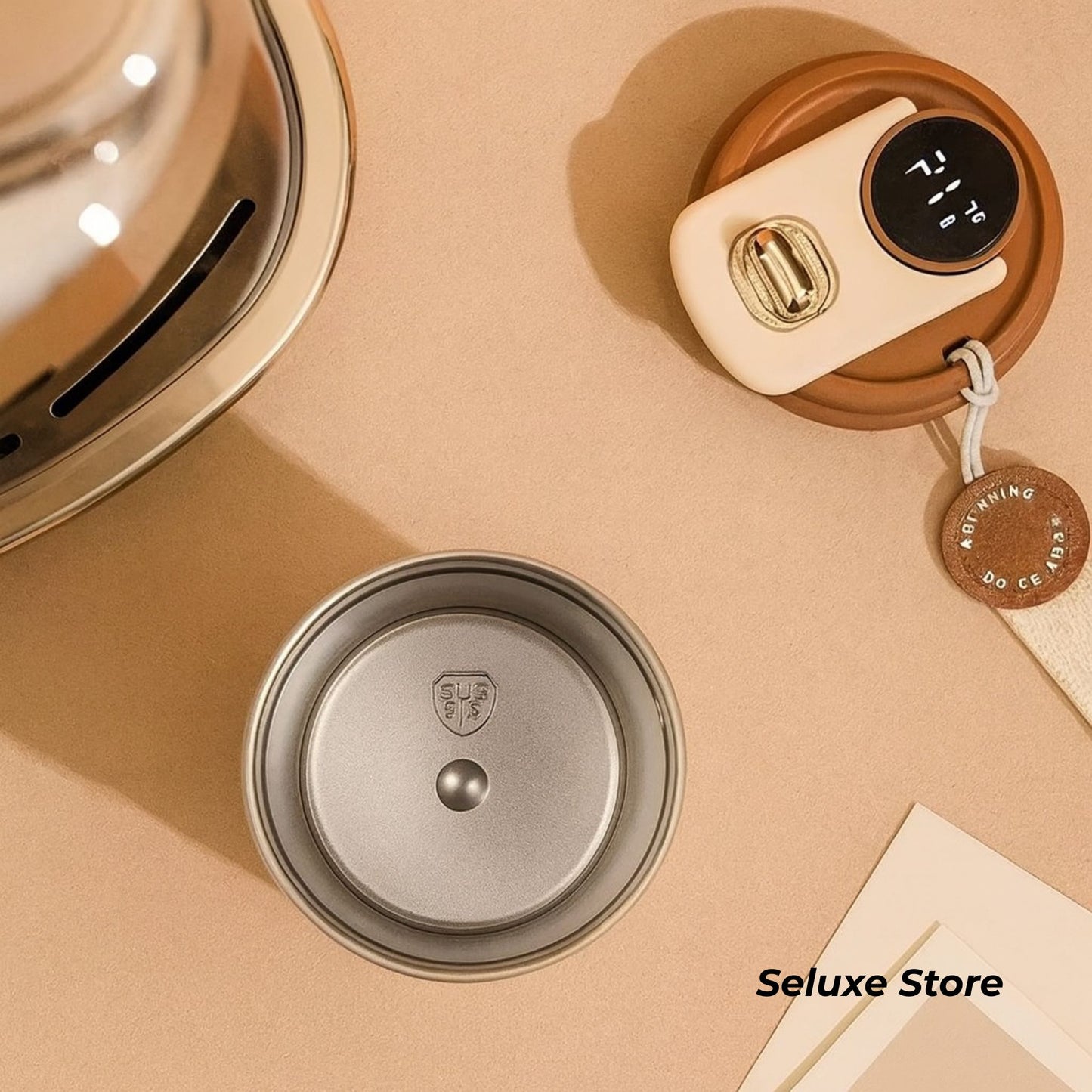 Stainless Steel Insulated Coffee Mug with Temperature Display – 500ml Smart Travel Cup with Leakproof Lid, for Office & Car
