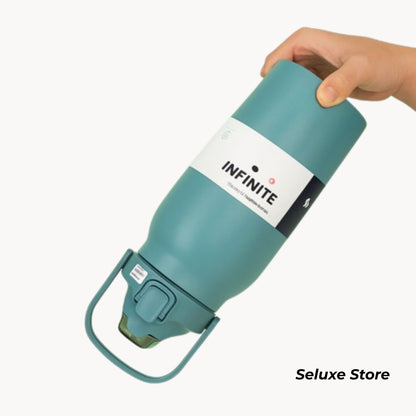 Giant Insulated Water Bottle with Straw & Handle – 44oz Stainless Steel Tumbler, Leak-Proof, Cold up to 12h