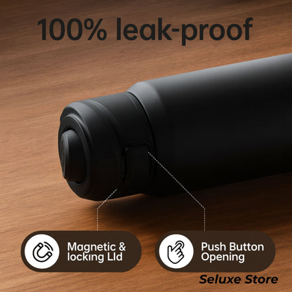 Magnetic Sports Water Bottle – Stainless Steel Thermos with Phone Holder & Leakproof Lid 32 oz