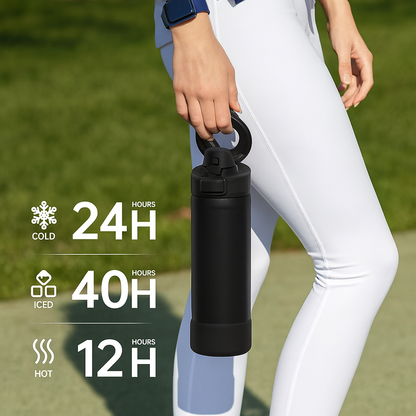 Magnetic Sports Water Bottle – Stainless Steel Thermos with Phone Holder & Leakproof Lid 32 oz