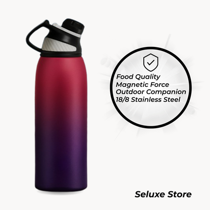 Magnetic Lid Stainless Steel Water Bottle – 34oz (1000ml) Leakproof Vacuum Flask for Sports & Outdoor