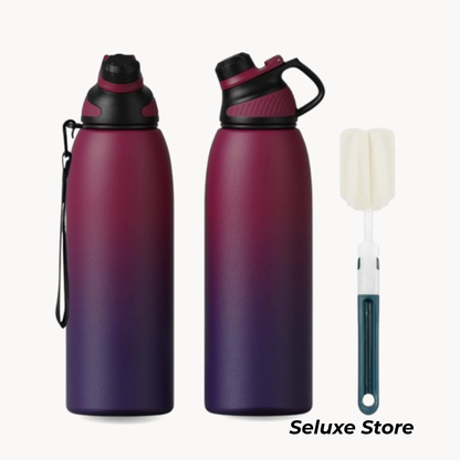 Magnetic Lid Stainless Steel Water Bottle – 34oz (1000ml) Leakproof Vacuum Flask for Sports & Outdoor